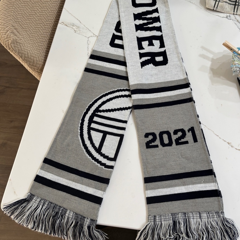 LONGWOOD UNIVERSITY LANCERS DOUBLE SIDED REVERSIBLE KNIT SCARF 2021.